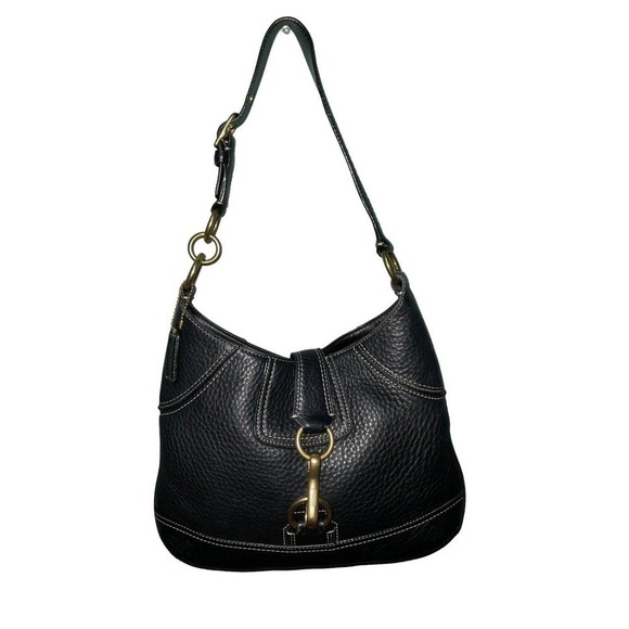 NOT FOR SALE! Vintage COACH HAMPTON Black Pebbled Leather Hobo Shoulder Bag - Picture 11 of 12